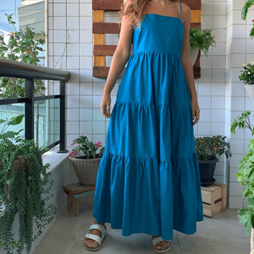 Blue Dress - Farm Rio - cropped marias azul tangará - m